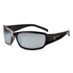 Ergodyne Skullerz Safety Glasses, Thor, Black Frame, Silver Mirror Lens