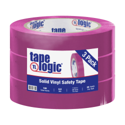 BOX Packaging Solid Vinyl Safety Tape, 3in Core, 1in x 36 Yd., Purple, Case Of 3