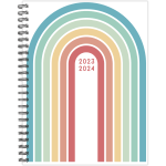 2023-2024 Willow Creek Press Softcover Weekly/Monthly Academic Planner, 9in x 6-1/2in, Retro Rainbow, July 2023 To June 2024