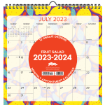 2023-2024 Willow Creek Press Monthly At A Glance Spiral Wall Art Calendar, 12in x 12in, Fruit Salad, July 2023 To June 2024