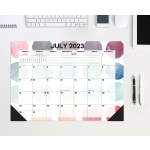 2023-2024 Willow Creek Press Academic Monthly Desk Pad Calendar, 12in x 17in, Painted Dots, July 2023 To June 2024