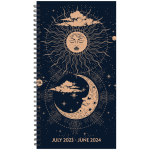 2023-2024 Willow Creek Press Academic Weekly/Monthly Spiral Planner, 4in x 6-1/2in, Celestial Soul, July 2023 To June 2024