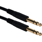 QVS 10ft 1/4 Male to Male Audio Cable - 10 ft Audio Cable for Microphone, Guitar - First End: 1 x 6.35mm Audio - Male - Second End: 1 x 6.35mm Audio - Male - Black