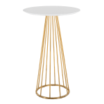 LumiSource Canary Contemporary Glam Bar Table, 42inH x 27inW x 27inD, Gold/White