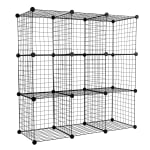 Mount-It! Work-It 9-Cube Wire Modular Storage Organizer, 14inH x 14inW x 14inD, Black