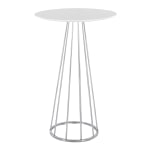 LumiSource Canary Contemporary Glam Bar Table, 42inH x 27inW x 27inD, Chrome/White