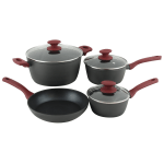 Gibson Home Marengo 7-Piece Cookware Set, Red/Matte Gray