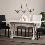 SEI Furniture Edenderry Farmhouse Folding Trestle Console-To-Dining Table, Rectangular, White