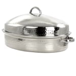 Gibson Home Radiance Stainless Steel Oval Roaster, 15-1/2in, Silver