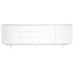 Eurostyle Birmingham 84inW Sideboard, High Gloss White