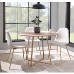 LumiSource Cosmo Contemporary Dining Table, 43-1/2inH x 43-1/2inW x 43-1/2inD, Natural