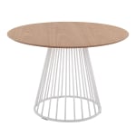 LumiSource Canary Contemporary Dining Table, 29-1/2inH x 29-1/2inW x 43-1/2inD, White/Natural