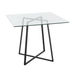 LumiSource Cosmo Contemporary Glam Square Dining Table, 36inH x 36inW x 36inD, Black/Clear