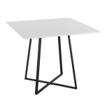 LumiSource Cosmo Contemporary Glam Square Dining Table, 36inH x 36inW x 36inD, Black/White