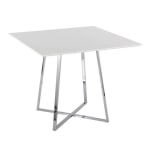 LumiSource Cosmo Contemporary Glam Square Dining Table, 36inH x 36inW x 36inD, Chrome/White