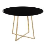 LumiSource Cosmo Contemporary Glam Dining Table, 43-1/2inH x 43-1/2inW x 43-1/2inD, Gold/Black