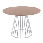 LumiSource Canary Contemporary Dining Table, 29-1/2inH x 29-1/2inW x 43-1/2inD, Silver/Walnut