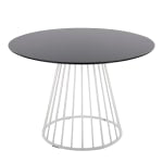 LumiSource Canary Contemporary Dining Table, 29-1/2inH x 29-1/2inW x 43-1/2inD, White/Black