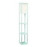 Lalia Home Column Shelf Floor Lamp, 62-3/4inH, Aqua/White