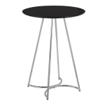 LumiSource Cece Canary Contemporary Glam Counter Table, 36inH x 27inW x 27inD, Chrome/Black