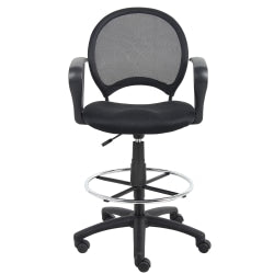 Boss Office Products Mesh Drafting Stool, Black