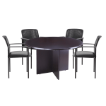 Boss Office Products 47in Round Table And Stackable Mesh Chairs Set, Mocha/Black