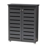 Baxton Studio Adalwin 2-Door Entryway Shoe Storage Cabinet, Dark Gray