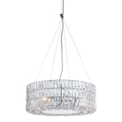 Zuo Modern Jena Ceiling Lamp, 23-1/5inW, Clear Crystal Shade/Chrome Base