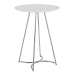 LumiSource Cece Canary Contemporary Glam Counter Table, 36inH x 27inW x 27inD, Chrome/White