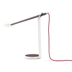 Koncept Gravy LED Desk Lamp, 13-3/8inH, Matte White/Walnut