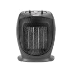 Brentwood 1500-Watt Portable Ceramic Space Heater And Fan, 5-1/4in x 9in, Black