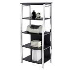 Realspace Mezza 60inH 4-Shelf Bookcase, Black/Chrome