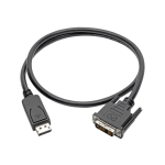 Eaton Tripp Lite Series DisplayPort to DVI Adapter Cable (DP with Latches to DVI-D Single Link M/M), 3 ft. (0.9 m) - Adapter cable - single link - DisplayPort (M) to DVI-D (M) - DisplayPort 1.2/DisplayPort++ - 3 ft - passive, thumbscrews - black