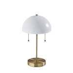 Adesso Bowie Table Lamp, 18inH, Antique Brass Base/White Shade