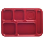 Cambro Co-Polymer Compartment Trays, Rose Red, Pack Of 24 Trays