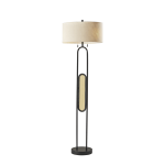 Adesso Levy Floor Lamp, 62inH, Cream/Black