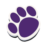 Ashley Productions Magnetic Whiteboard Erasers, 3 3/4in, Purple Paw, Pack Of 6