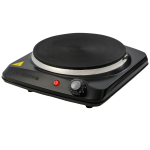 Ovente Electric Kitchen Cast Iron Burner Hot Plate & Compact Cooktop, 3inH x 9inW x 9-3/4inD, Black