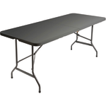 AbilityOne Blow-Molded Folding Table, 26inH x 60inW x 30inD, Charcoal Gray/Gray