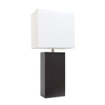 Lalia Home Lexington Table Lamp, 21inH, White/Espresso Brown