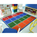 Joy Carpets Kids Essentials Rectangle Area Rug, Blocks Abound, 5-1/3ft x 7-33/50ft, Primary