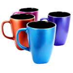 Mr. Coffee Luster Flare Stoneware Mugs, 16 Oz., Assorted Colors, Set Of 4 Mugs