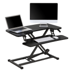 Realspace P10 Pneumatic Standing Desk Riser Converter With Keyboard Tray, 20inH x 31-1/2inW x 25inD, Black