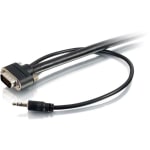 C2G 50ft VGA Video + 3.5mm AUX Stereo Audio Cable - In Wall CMG-Rated - M/M - 50 ft Mini-phone/VGA A/V Cable for Audio/Video Device - First End: 15-pin HD-15 - Male, Mini-phone Audio - Male - Second End: 15-pin HD-15 - Male, Mini-phone Audio - Male