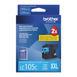 Brother LC105 High-Yield Cyan Ink Cartridge, LC105C