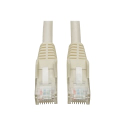 Tripp Lite Cat6 GbE Gigabit Ethernet Snagless Molded Patch Cable UTP White RJ45 M/M 4ft 4ft - 128 MB/s - Patch Cable - 3.94 ft - 1 x RJ-45 Male Network - 1 x RJ-45 Male Network - Gold Plated Connector - Copper Plated Contact - White