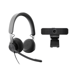 Logitech Zone UC Wired Noise Cancelling On-ear Headset with C925 Webcam - Video conferencing kit (Logitech C925e Webcam, Logitech Zone Wired USB-C headset)