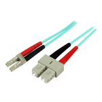 StarTech.com 2m Fiber Optic Cable - 10 Gb Aqua - Multimode Duplex 50/125 - LSZH - LC/SC - OM3 - LC to SC Fiber Patch Cable (A50FBLCSC2) - Patch cable - LC multi-mode (M) to SC multi-mode (M) - 2 m - fiber optic - duplex - 50 / 125 micron - aqua