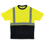 Ergodyne GloWear 8289BK Type-R Class 2 T-Shirt, Medium, Black/Lime