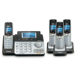 VTech DS6151 2-Line 4 Handset DECT 6.0 Expandable Cordless Phone Bundle with Digital Answering System